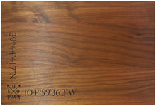 Load image into Gallery viewer, 9&quot; x 12&quot; Walnut Cutting Board Latitude &amp; Longitude