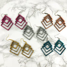 Load image into Gallery viewer, Intersecting Diamond Wood Earrings