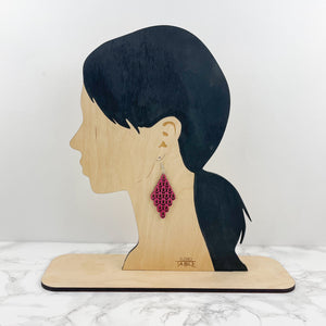 Diamond Peacock Wood Earrings